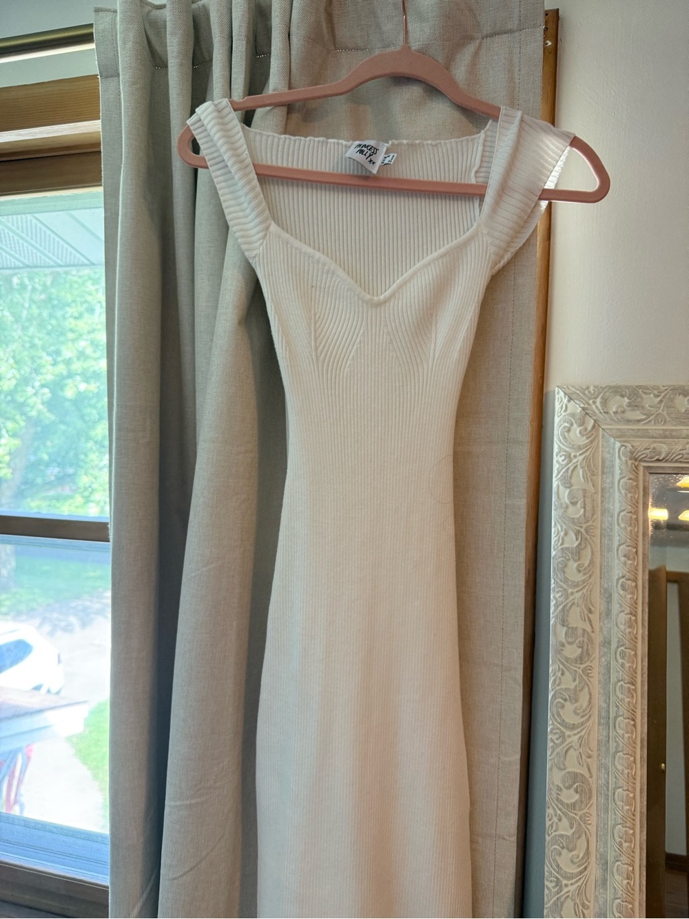 Princess Polly Ribbed Cream Bodycon Dress